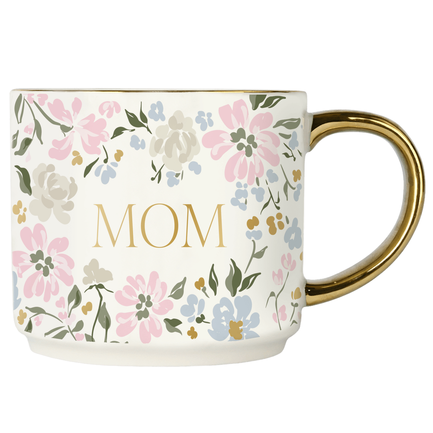 Mom Coffee Mug with Gold Foil – 14oz Bone China – Coffee Mugs