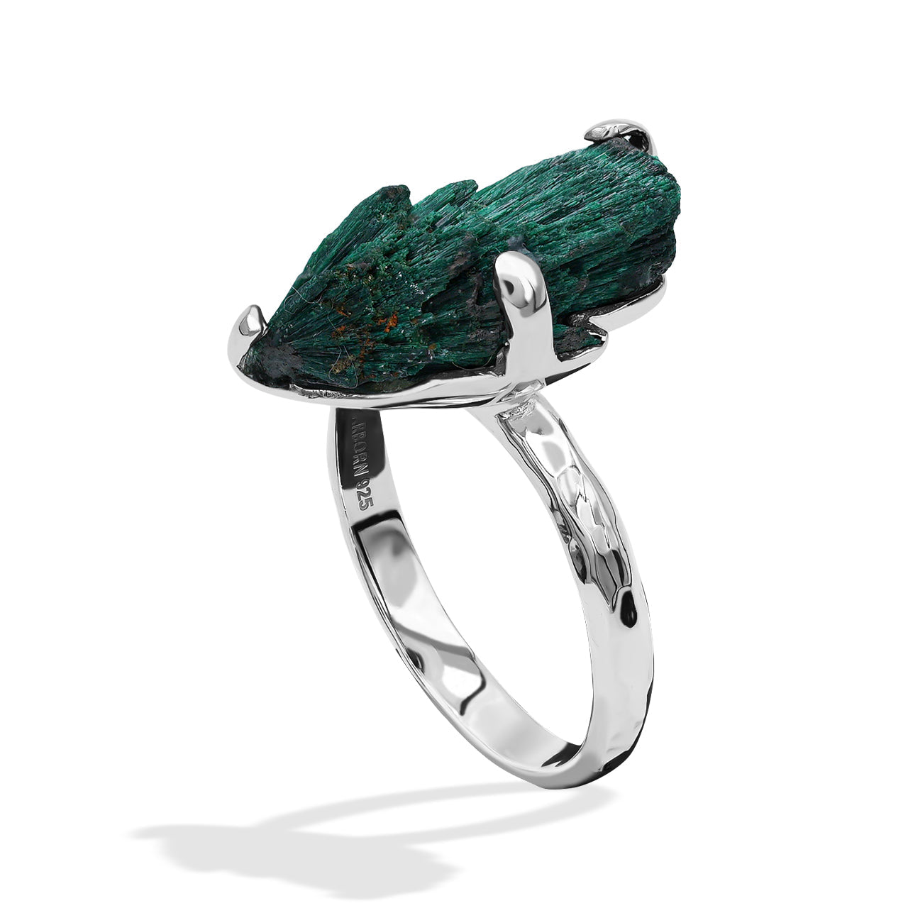 Starborn Raw Malachite Prong Set Ring in Fine Sterling Silver – RP - Regular Price