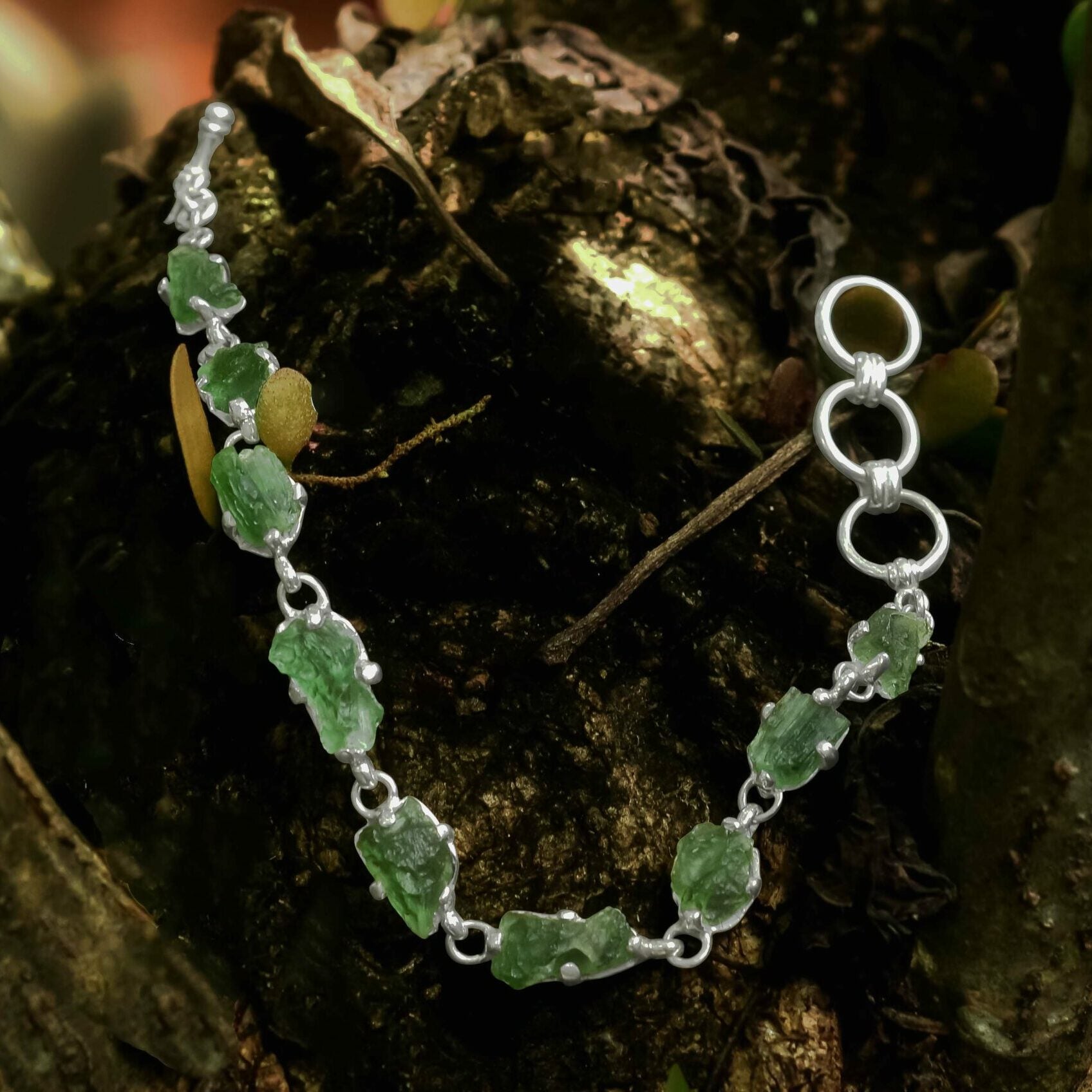 Starborn Genuine Rough Prong Set Moldavite in Sterling Silver – RP - Regular Price