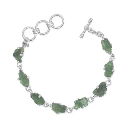 Starborn Genuine Rough Prong Set Moldavite in Sterling Silver – Medium RP - Regular Price