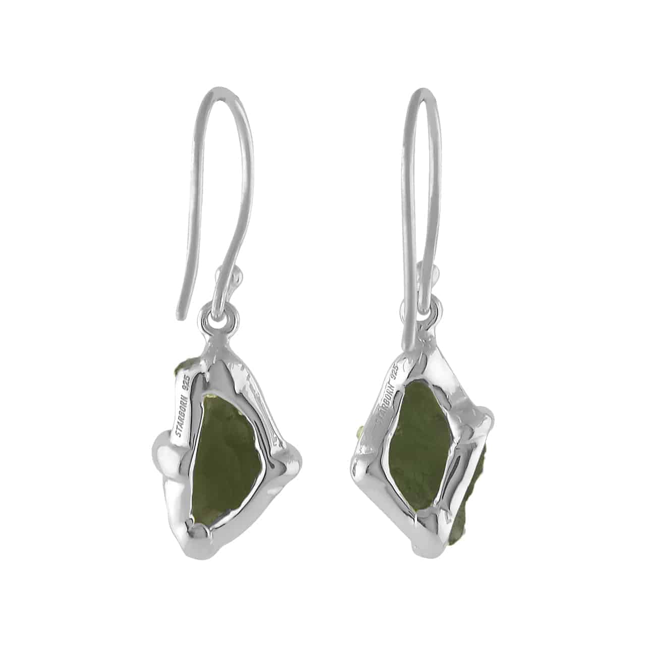 Moldavite Earrings Sterling Silver Raw Crystal Dangle, with authentication! – Crystal Earrings