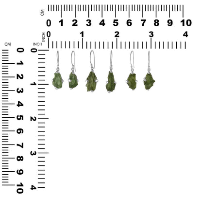 Moldavite Earrings Sterling Silver Raw Crystal Dangle, with authentication! – Crystal Earrings