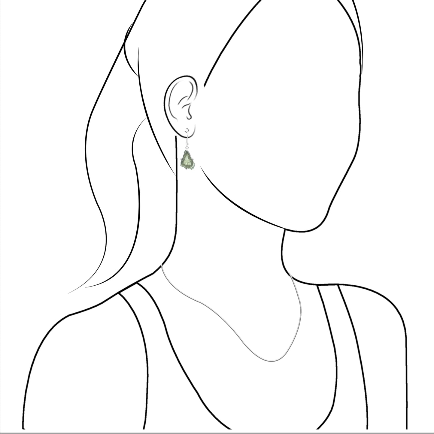 Moldavite Earrings Sterling Silver Raw Crystal Dangle, with authentication! – Crystal Earrings