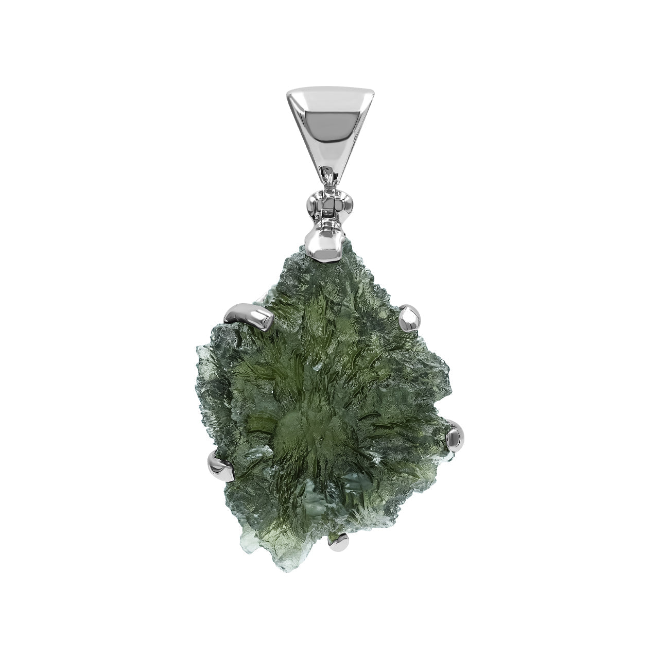 Starborn Natural Moldavite Sterling Silver Pendant (40ct)