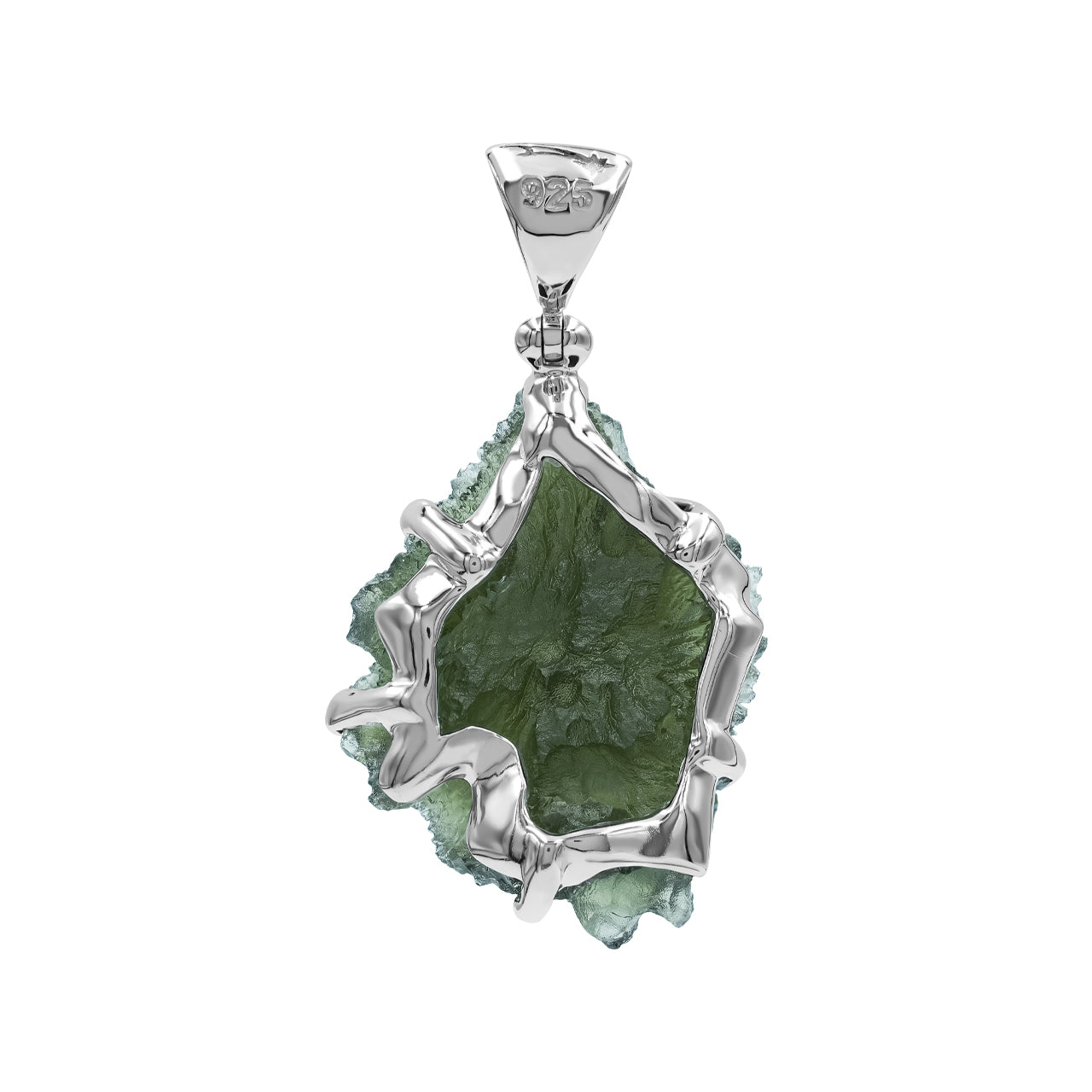 Starborn Natural Moldavite Sterling Silver Pendant (40ct)
