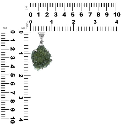 Starborn Natural Moldavite Sterling Silver Pendant (40ct)