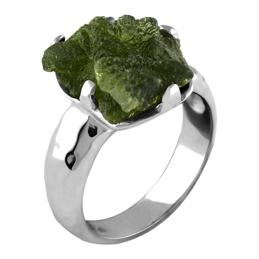 Starborn Genuine Moldavite Ring in Sterling Silver (10-15 ct) – RP - Regular Price