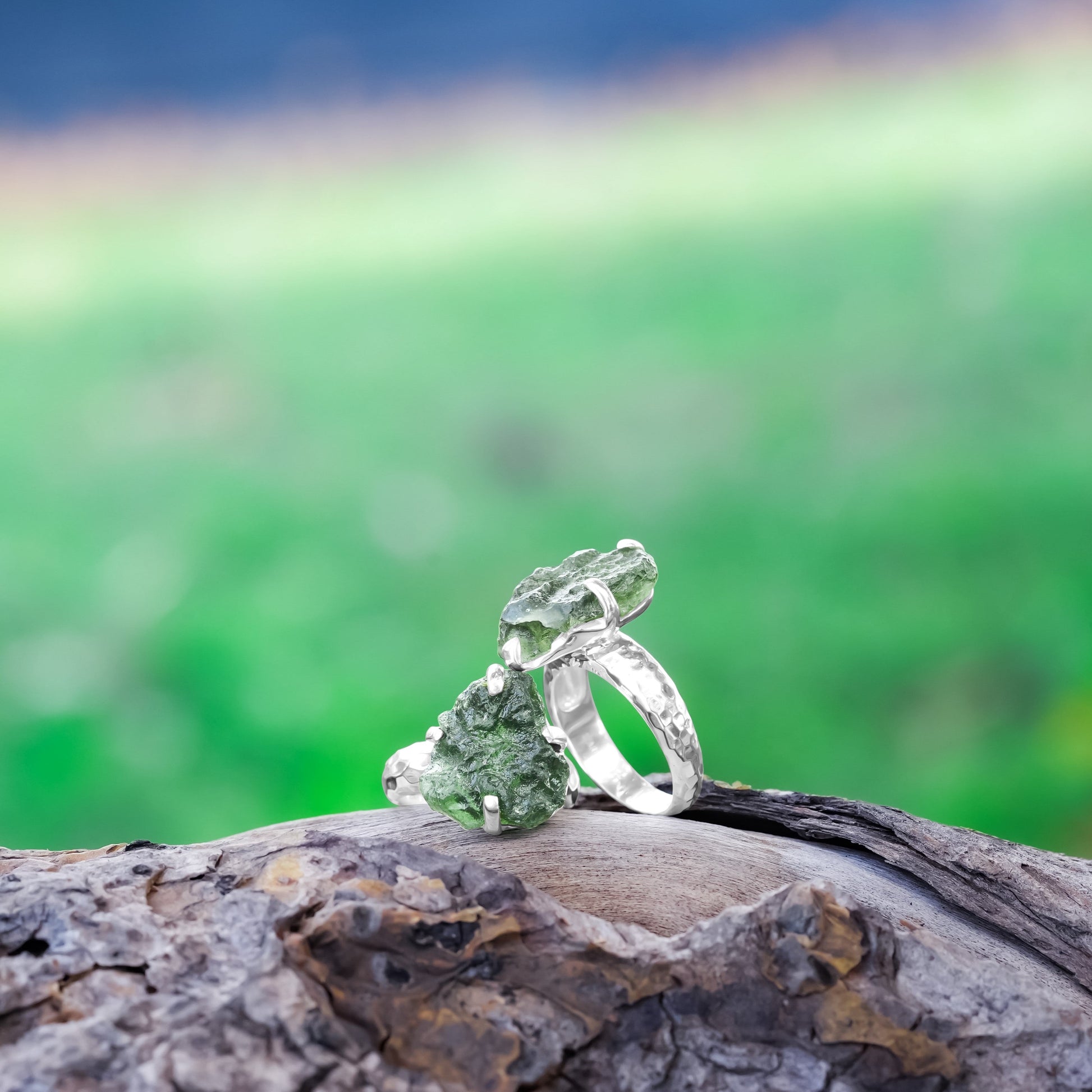 Starborn Genuine Moldavite Ring in Sterling Silver (10-15 ct) – RP - Regular Price