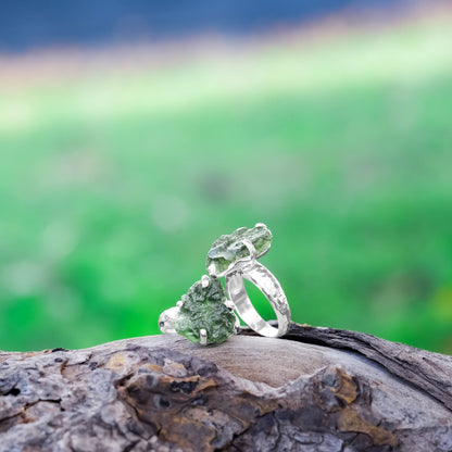 Starborn Genuine Moldavite Ring in Sterling Silver (10-15 ct) – RP - Regular Price