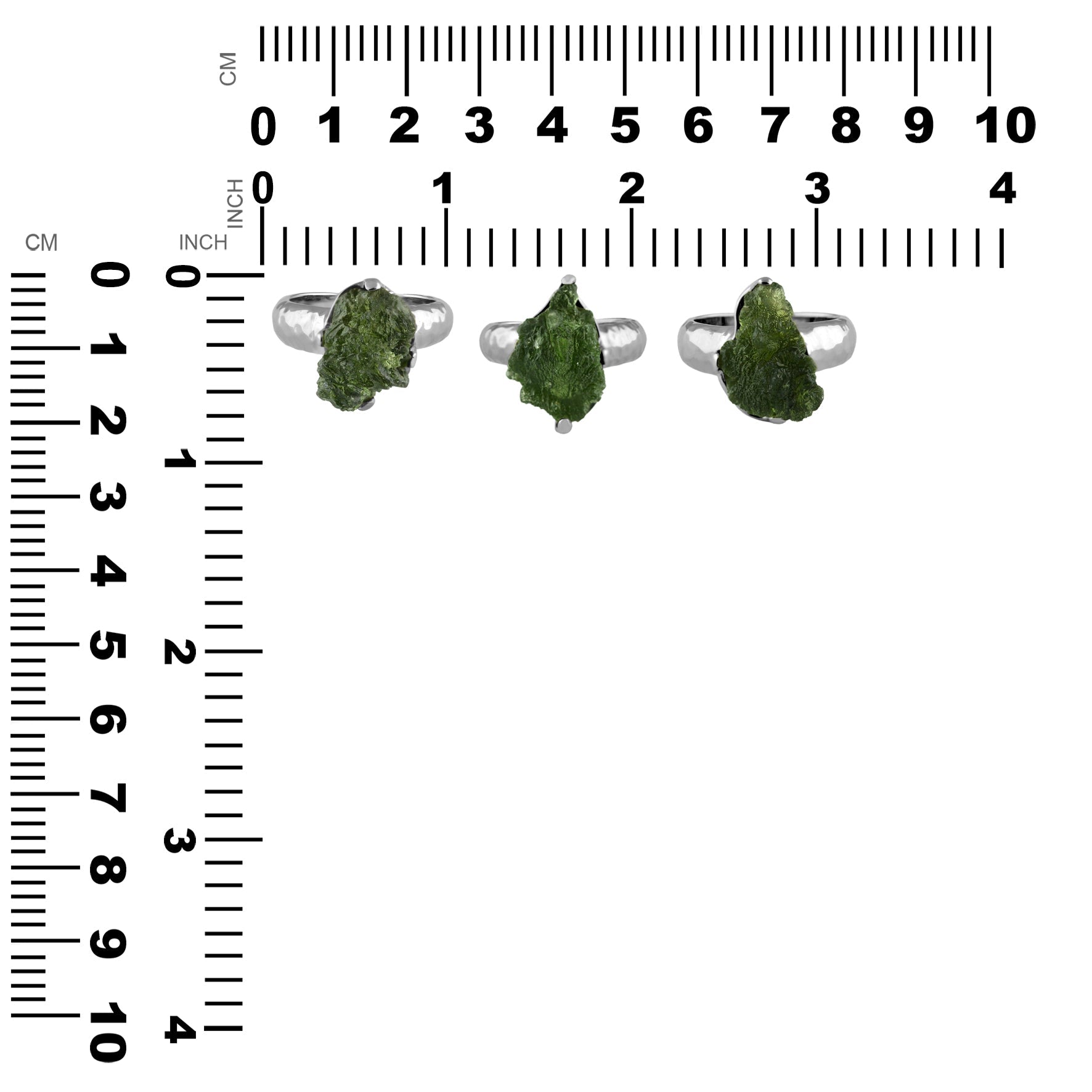 Starborn Genuine Moldavite Ring in Sterling Silver (10-15 ct) – RP - Regular Price