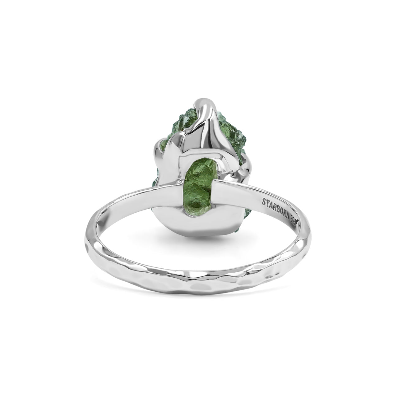 Starborn Genuine Moldavite Ring in Sterling Silver (4-6 cts)