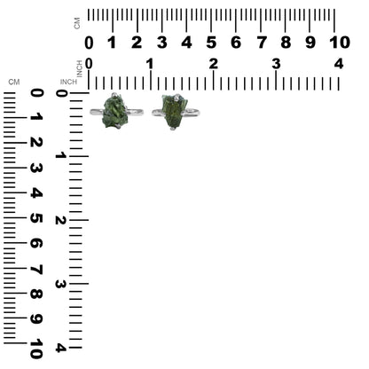 Starborn Genuine Moldavite Ring in Sterling Silver (4-6 cts)