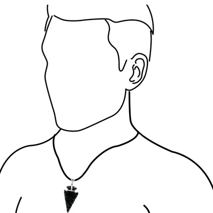 Starborn Obsidian Arrowhead Pendant with Filigree Garnet Gemstone Bale in Sterling Silver