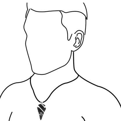 Starborn Obsidian Arrowhead Wrap Pendant in Sterling Silver