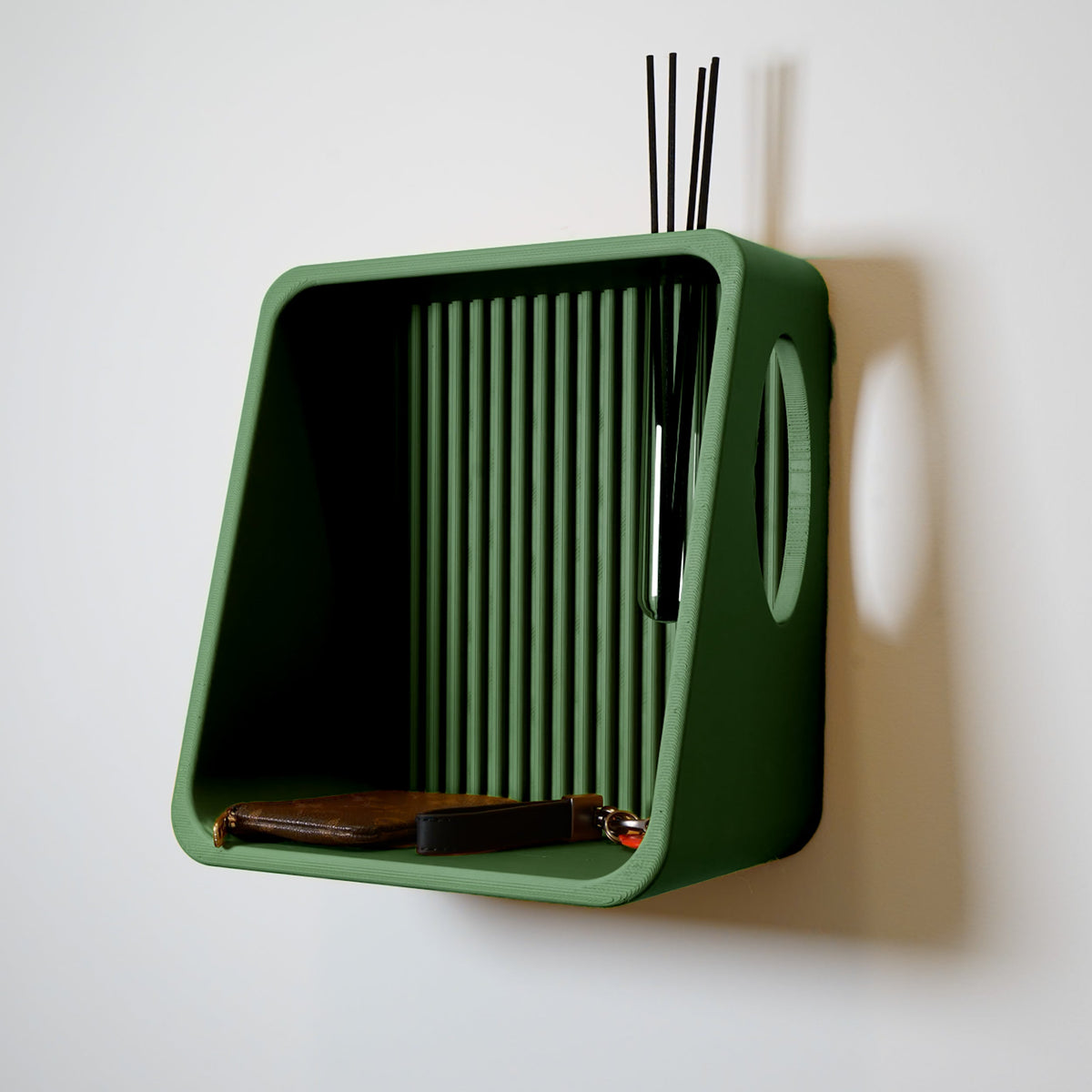 3D Printed Wall Shelf with Glass Tube for Plant Propagation