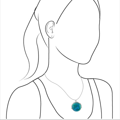 Starborn Peruvian Blue Opal Carved Dragon Medallion Style Pendant in Sterling Silver