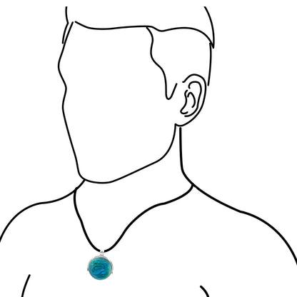 Starborn Peruvian Blue Opal Carved Dragon Medallion Style Pendant in Sterling Silver