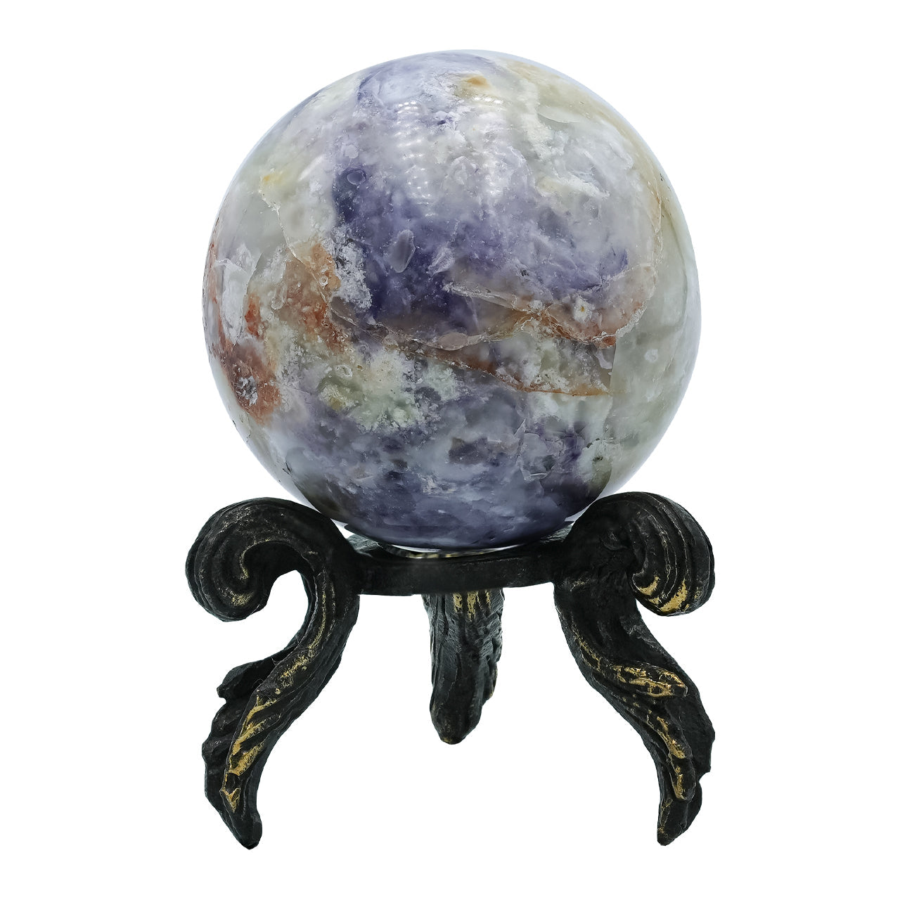 Purple Opal Sphere with Brass Decorative Display – Small 3.2 - 3.5" RP - Regular Price