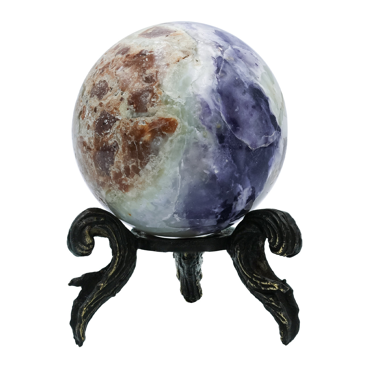 Purple Opal Sphere with Brass Decorative Display – Medium 3.6 - 3.8" RP - Regular Price