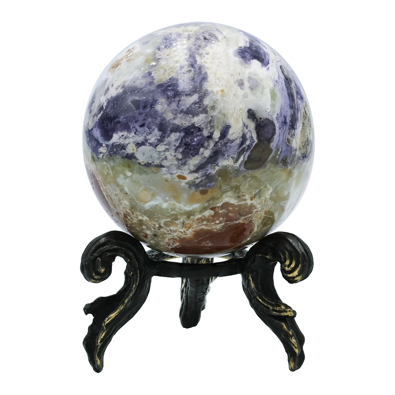 Purple Opal Sphere with Brass Decorative Display – RP - Regular Price