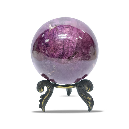Starborn Purpurite Polished Sphere with Brass Decorative Display Stand – RP - Regular Price