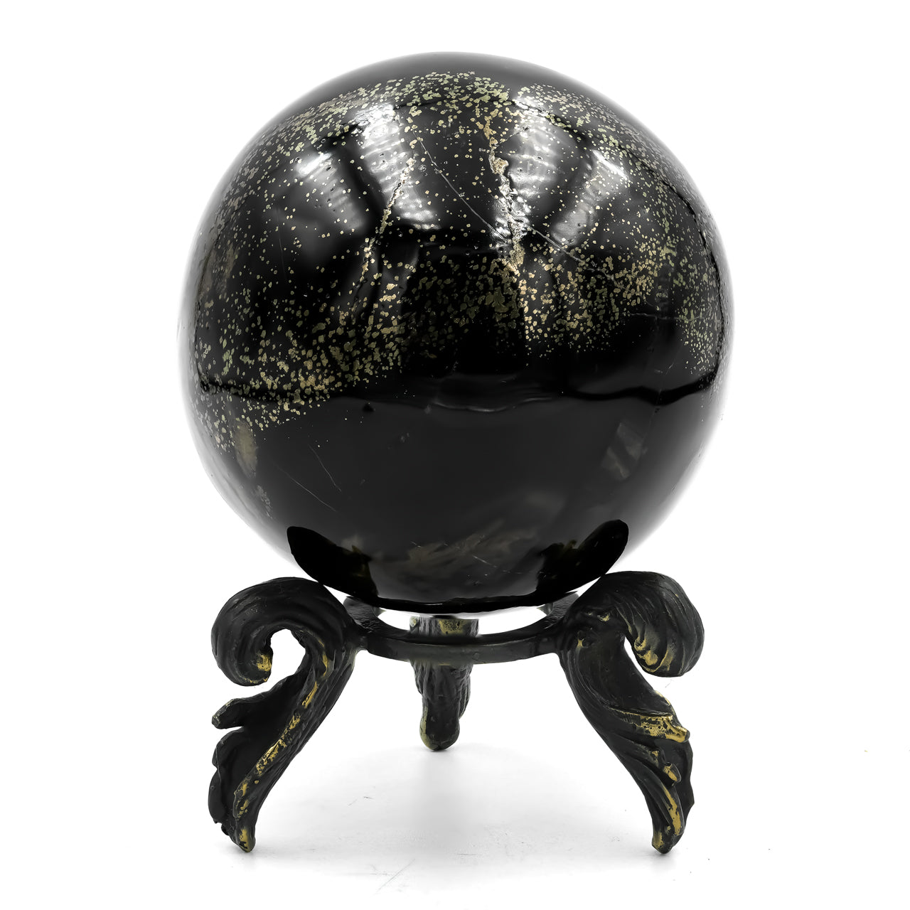 Starborn Schiefer Pyrite Display Sphere with Brass Stand – RP - Regular Price