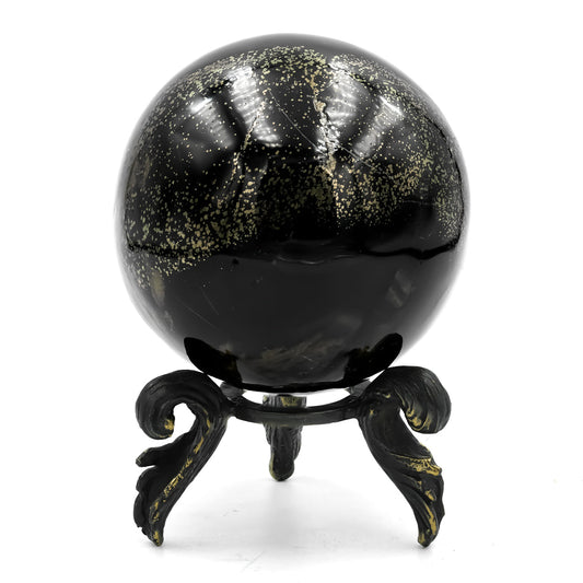 Starborn Schiefer Pyrite Display Sphere with Brass Stand – RP - Regular Price