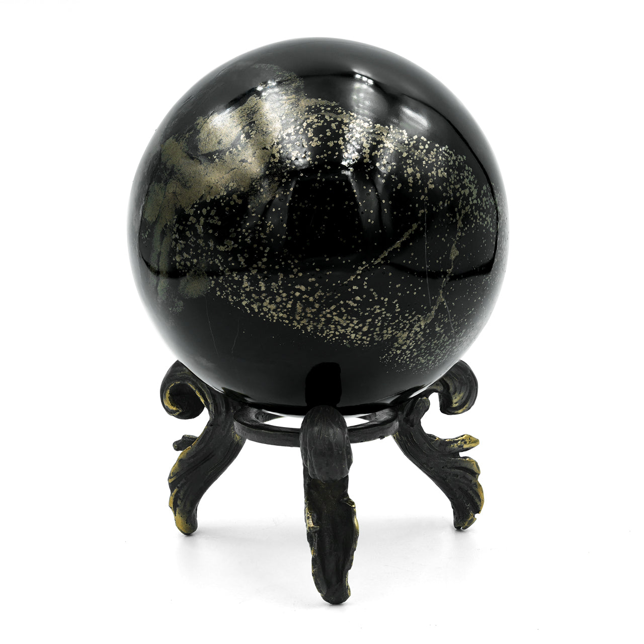 Starborn Schiefer Pyrite Display Sphere with Brass Stand – RP - Regular Price