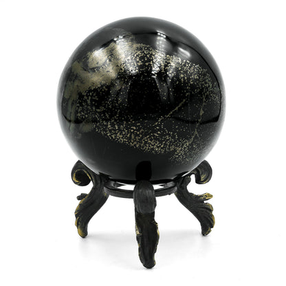 Starborn Schiefer Pyrite Display Sphere with Brass Stand – RP - Regular Price