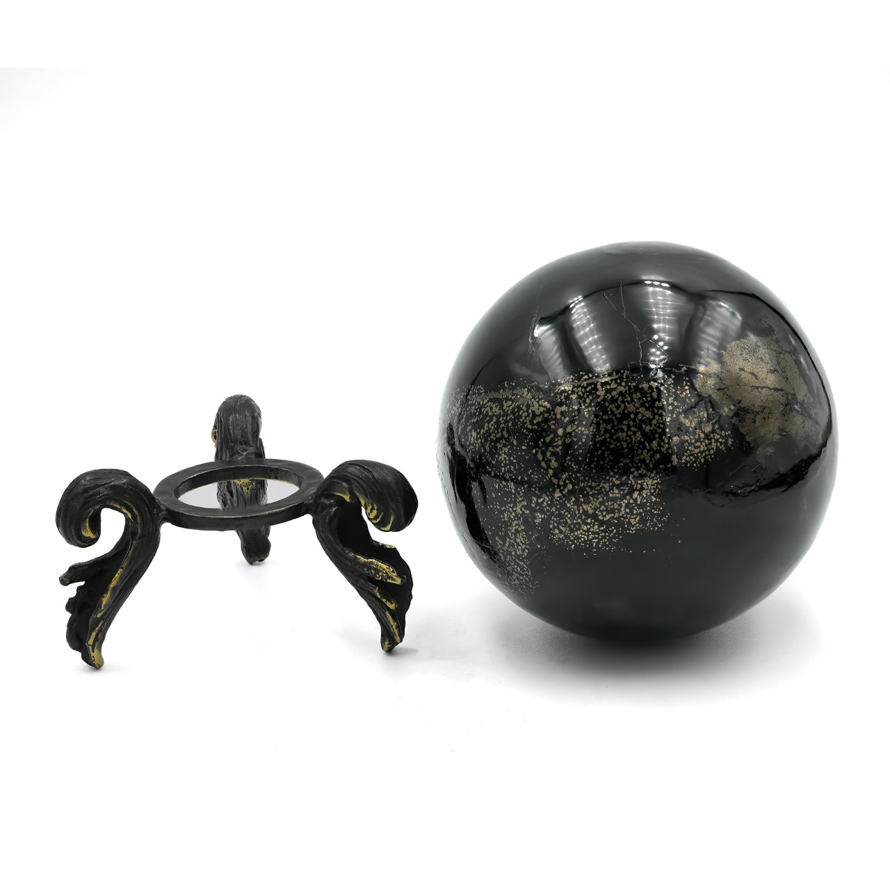 Starborn Schiefer Pyrite Display Sphere with Brass Stand – RP - Regular Price