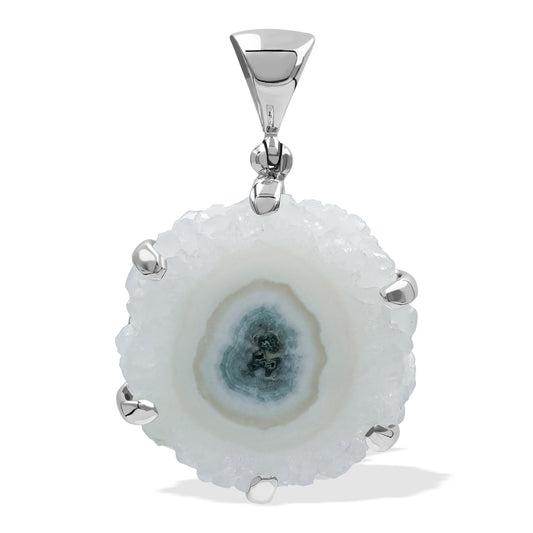 Starborn Quartz Rosettes Prong Set Pendant in Sterling Silver