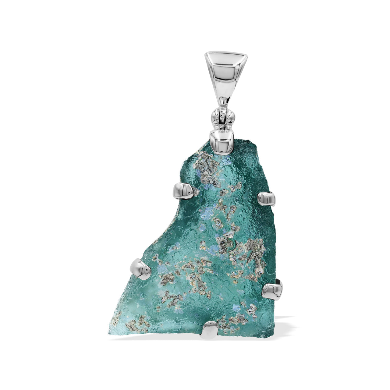 Starborn Roman Glass Prong Set Pendant in Sterling Silver