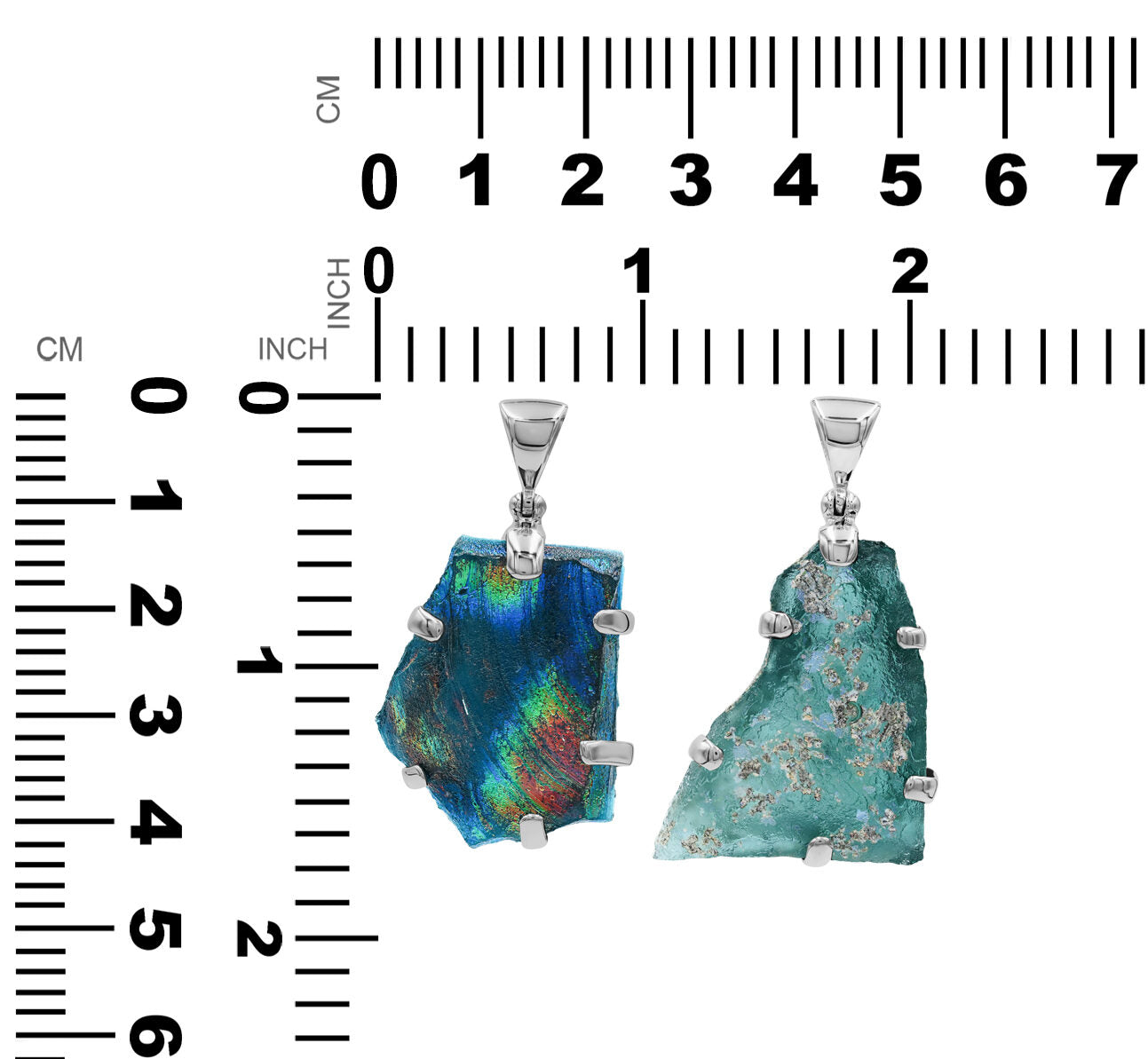 Starborn Roman Glass Prong Set Pendant in Sterling Silver
