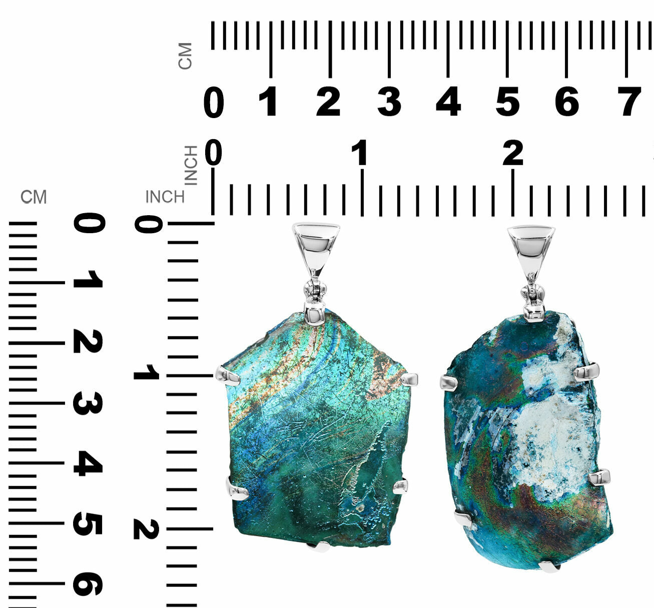 Starborn Roman Glass Prong Set Pendant in Sterling Silver