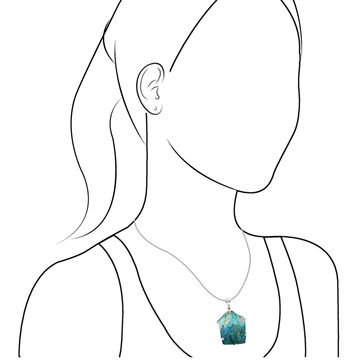 Starborn Roman Glass Prong Set Pendant in Sterling Silver