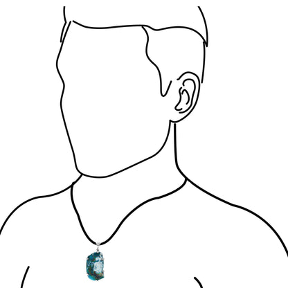 Starborn Roman Glass Prong Set Pendant in Sterling Silver