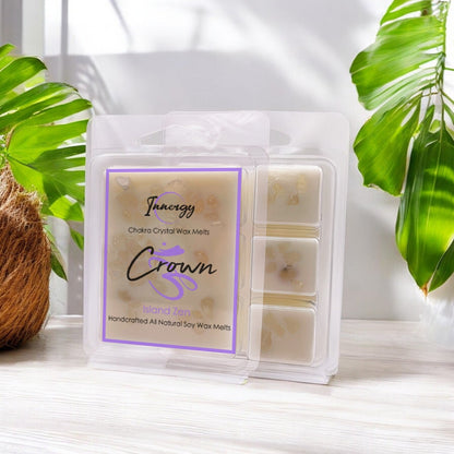 Crown Chakra Crystal-Enhanced Premium Coconut-Soy Wax Melts – Crystal Wax Melts