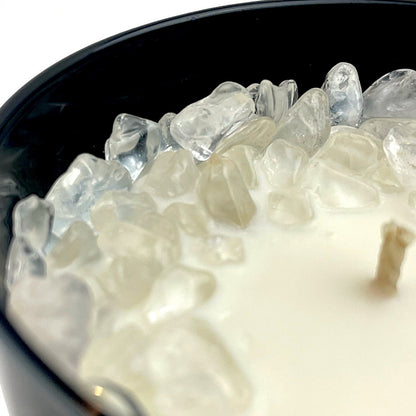 Island Zen Crystal Candle with Quartz | Coconut-Soy Wax Candle, 9oz – Crystal Candle