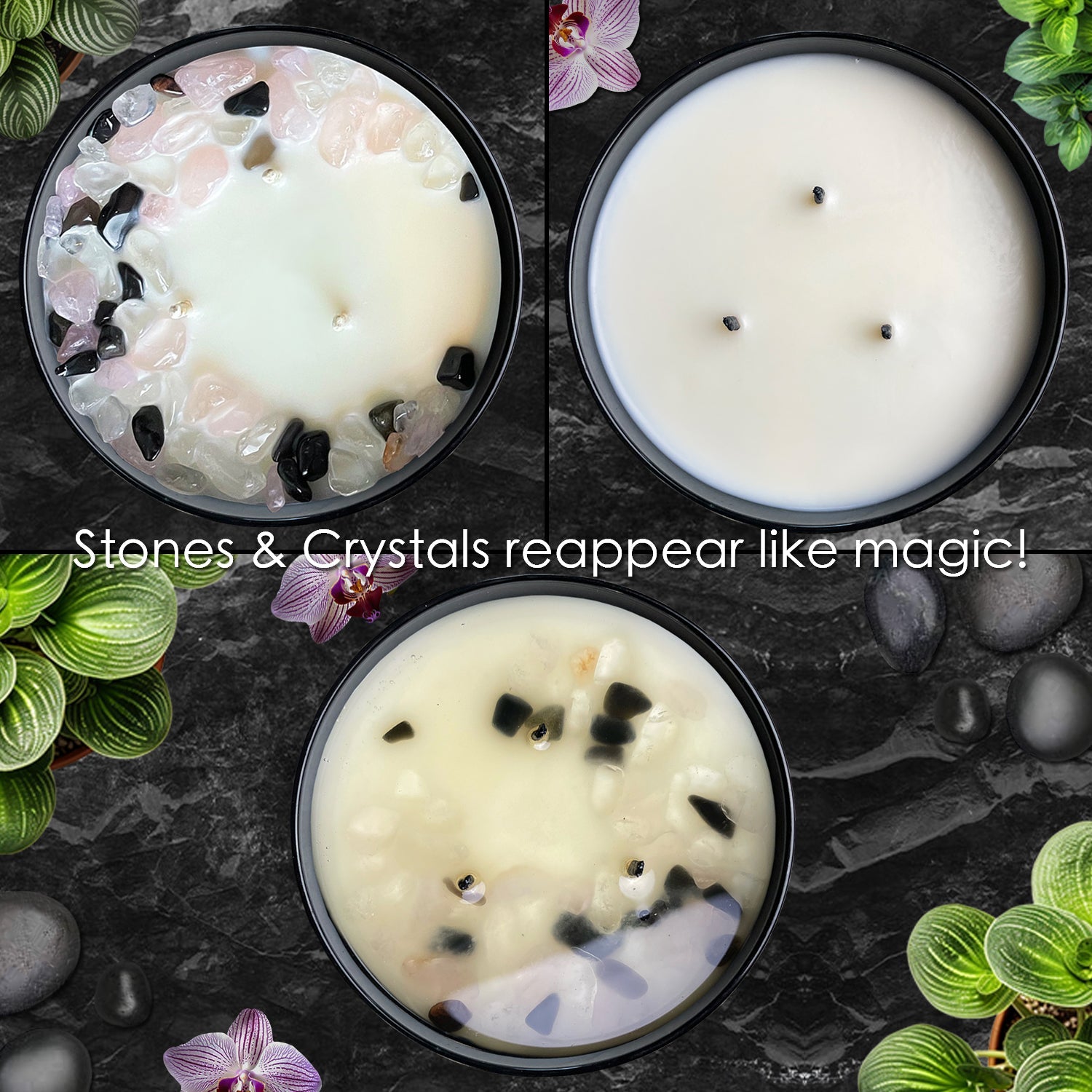 Arctic Winds Crystal Candle with Citrine, Amethyst, & Quartz | Coconut-Soy Wax Candle, 9oz – Crystal Candle