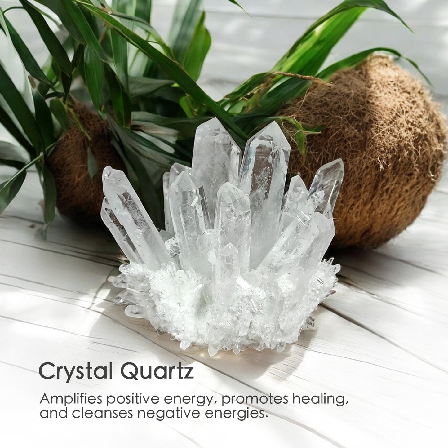 Island Zen Crystal Candle with Quartz | Coconut-Soy Wax Candle, 9oz – Crystal Candle