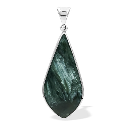 Starborn Freeform Seraphinite Pendant in Sterling Silver