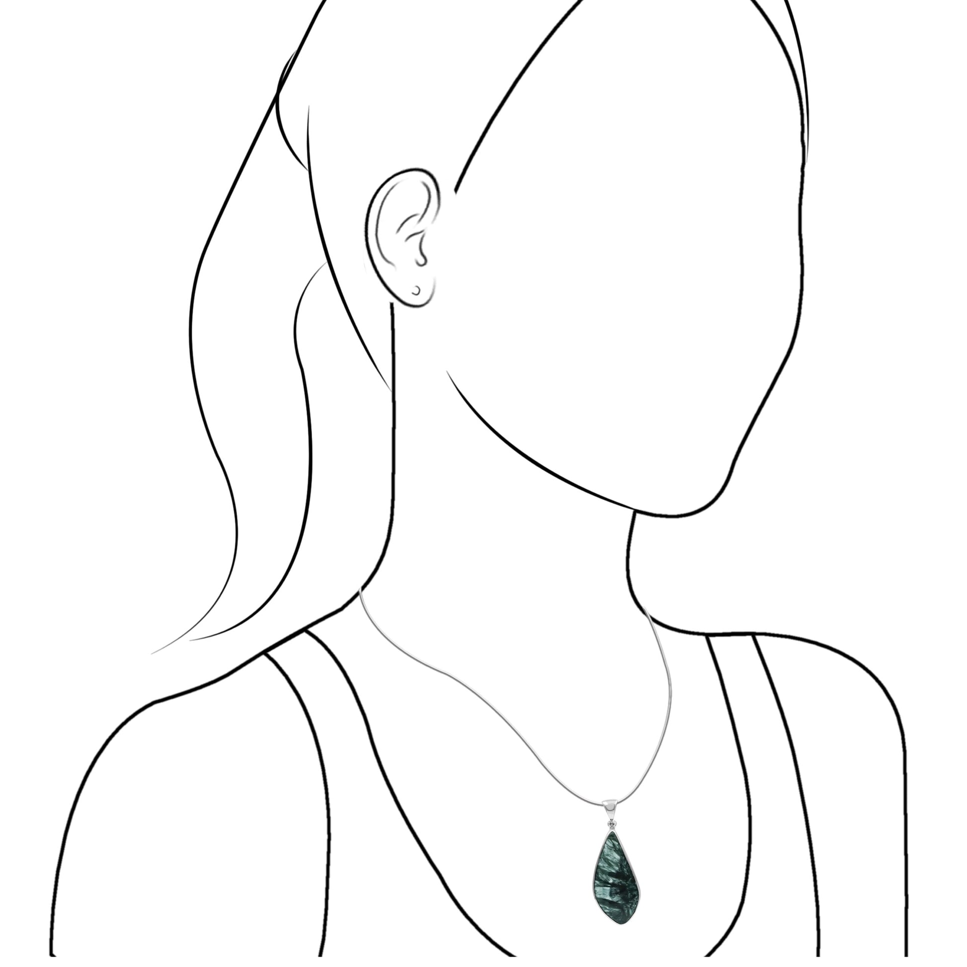 Starborn Freeform Seraphinite Pendant in Sterling Silver – RP - Regular Price