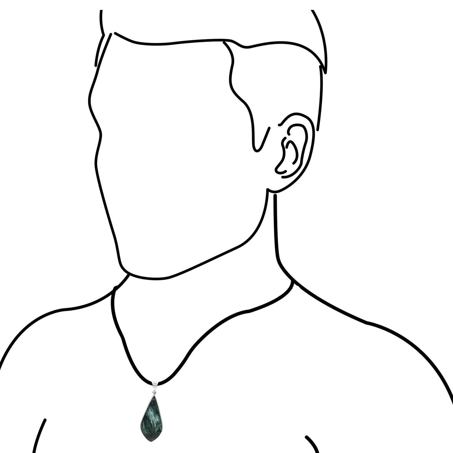 Starborn Freeform Seraphinite Pendant in Sterling Silver – RP - Regular Price