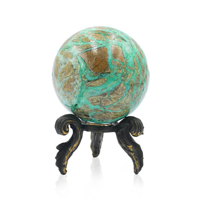 Smithsonite Display Sphere with Brass Decorative Display – Small 3 - 3.2" RP - Regular Price