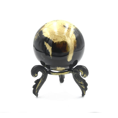 Starborn Sumatra Milk and Honey Amber Display Sphere with Brass Stand – RP - Regular Price