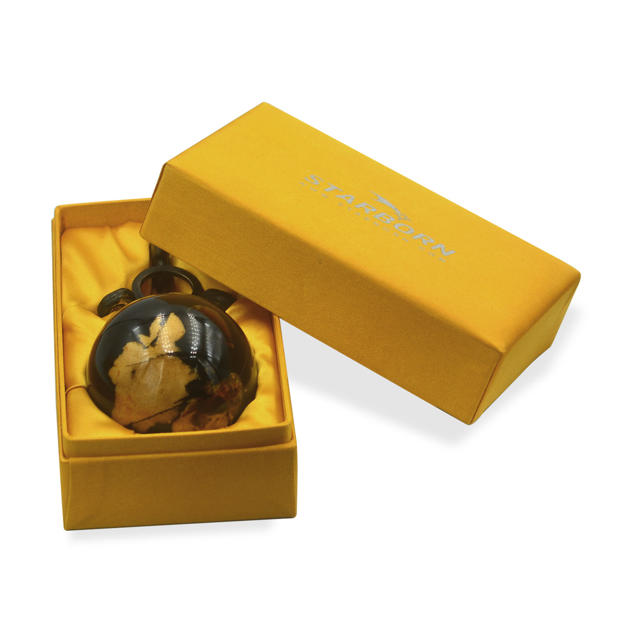 Starborn Sumatra Milk and Honey Amber Display Sphere with Brass Stand – RP - Regular Price