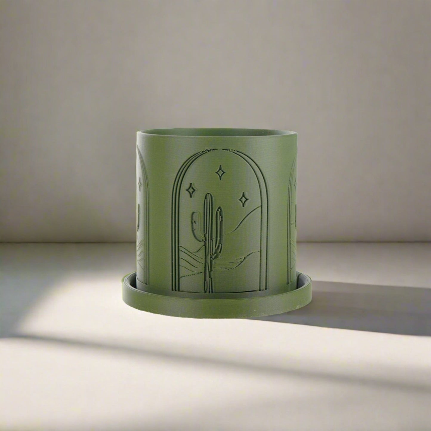 Cactus Planter | 3D Printed Succulent Pot with Drainage – With Drip Tray Pots & Planters