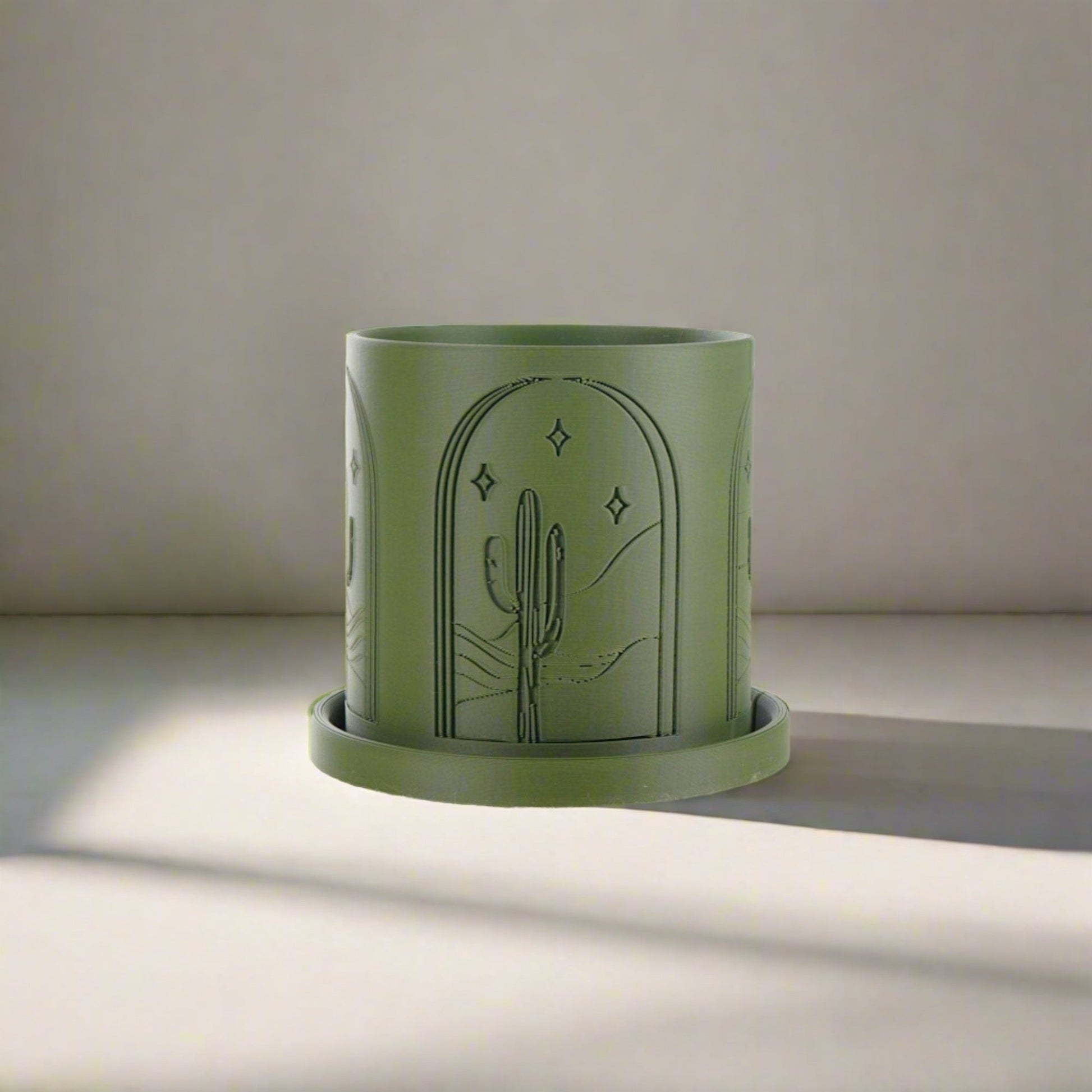 Cactus Planter | 3D Printed Succulent Pot with Drainage – With Drip Tray Pots & Planters