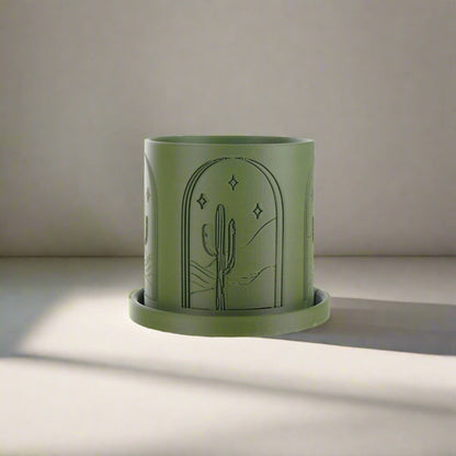 Cactus Planter | 3D Printed Succulent Pot with Drainage – With Drip Tray Pots & Planters