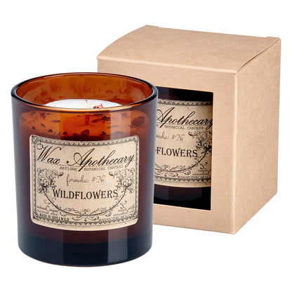 9 oz Wildflowers Artisan Amber Glass Candle – Candle